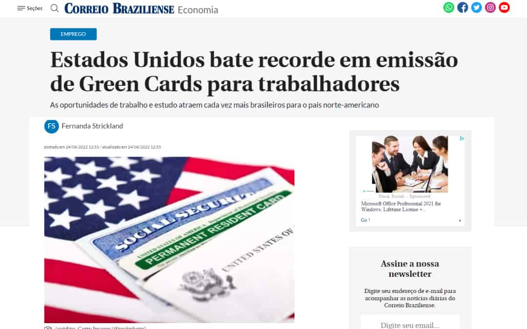 2022 DEVE ACABAR COM MAIS DE 2 MILHÕES DE BRASILEIROS NOS EUA – CORREIO BRAZILIENSE