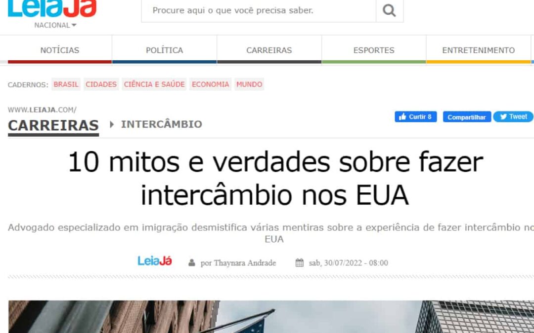MITOS E VERDADES SOBRE INTERCÂMBIO NOS EUA – LEIA JÁ