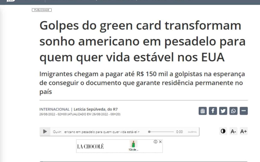 GOLPES DO GREEN CARD TRANSFORMAM SONHO EM PESADELO – R7