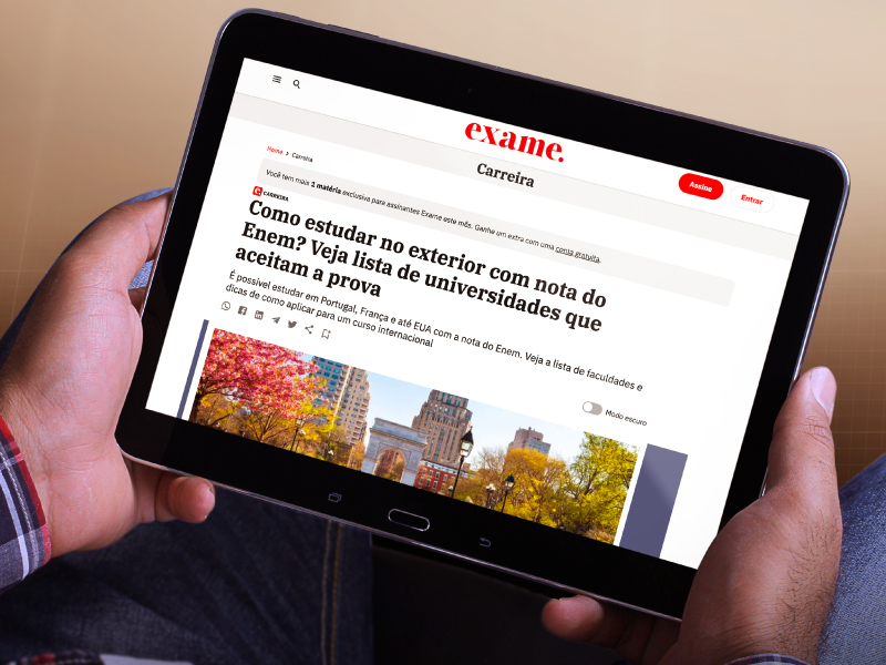 Como estudar no exterior com notas do ENEM -Revista Exame